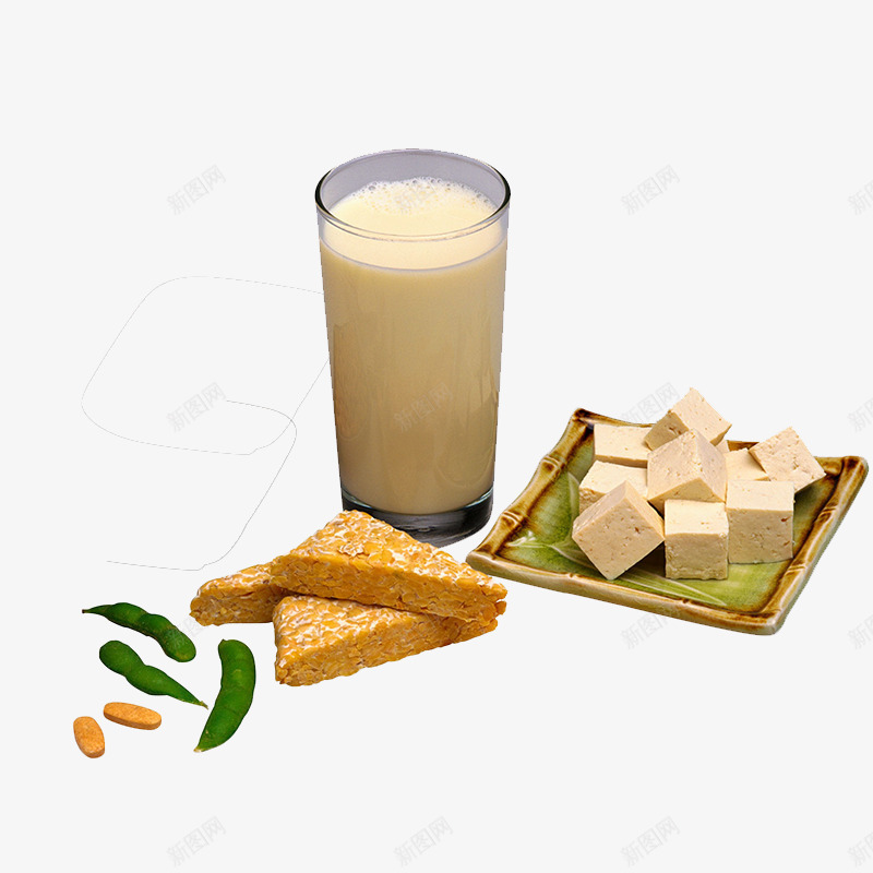牛奶豆腐饼早餐png免抠素材_新图网 https://ixintu.com 厨房食材 早餐 牛奶 豆子 豆腐 豆角 饼