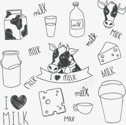 奶产品图案矢量图素材