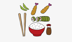 厨具用品手绘筷子高清图片