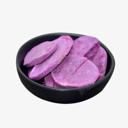 切片的紫薯一碗漂亮的紫薯片高清图片