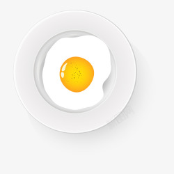 盘子俯视美味的煎蛋食物矢量图高清图片