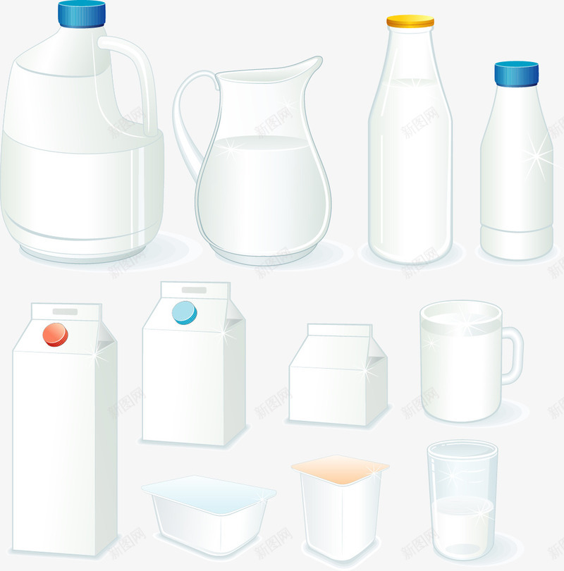 手绘装牛奶的容器png免抠素材_新图网 https://ixintu.com 手绘 瓶子 装牛奶的容器
