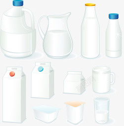 手绘装牛奶的容器素材