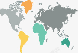彩色世界地图图表矢量图素材