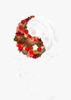 草莓形状水果牛奶免费高清图片