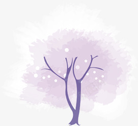 紫色手绘漫画大树png免抠素材_新图网 https://ixintu.com 大树 漫画 紫色