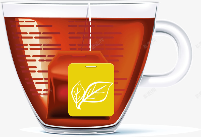 红茶图案png免抠素材_新图网 https://ixintu.com 玻璃杯 矢量红茶 红茶图案 茶图片