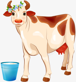 奶牛喝水肥美奶牛高清图片