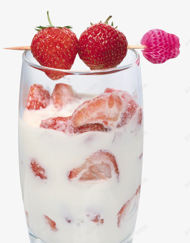 牛奶png免抠素材_新图网 https://ixintu.com 水果 牛奶油 素材 草莓 西餐