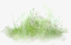 绿色手绘草丛素材