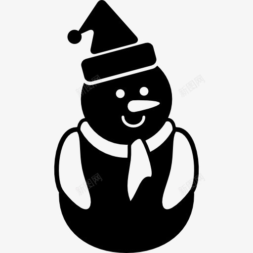圣诞雪人黑色变种图标png_新图网 https://ixintu.com 冬天 圣诞 圣诞节 性格 雪 雪人 黑色