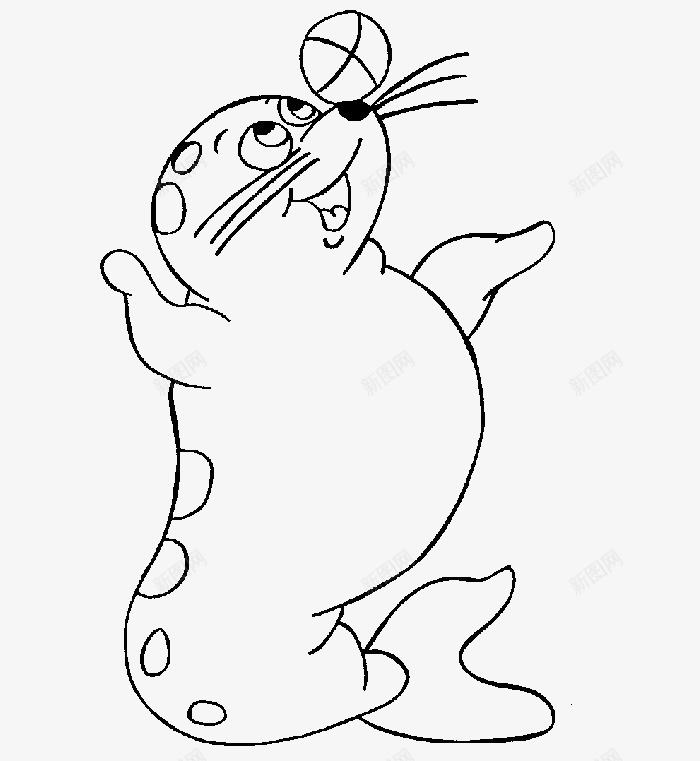 海狮顶球png免抠素材_新图网 https://ixintu.com 一只 卡通 可爱的 圆球 手绘 海狮 简图 节目