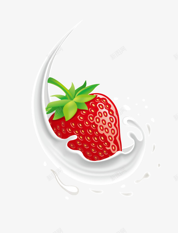 牛奶草莓水果装png免抠素材_新图网 https://ixintu.com 水果 水果甜美 牛奶 草莓 装矢量图