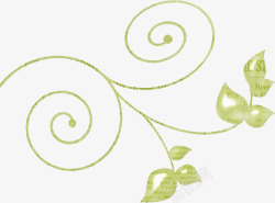 线条素材装饰漂亮绿色花变装饰线条叶子高清图片
