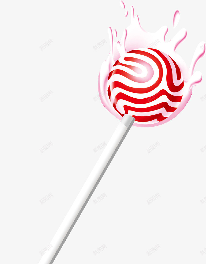 草莓牛奶棒棒糖png免抠素材_新图网 https://ixintu.com 产品实物 棒棒糖 草莓牛奶