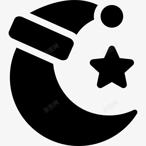 圣诞夜的月亮的帽子图标png_新图网 https://ixintu.com 圣诞帽子 晚上 月亮