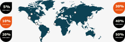 世界地图图表世界地图信息图表高清图片
