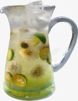 茶水饮品柠檬菊花茶高清图片