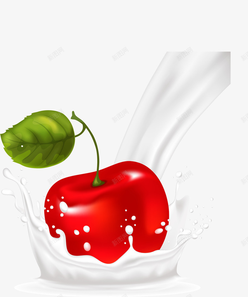 红色简约水果牛奶装饰图案png免抠素材_新图网 https://ixintu.com 免抠PNG 水果 牛奶 简约 红色 装饰图案