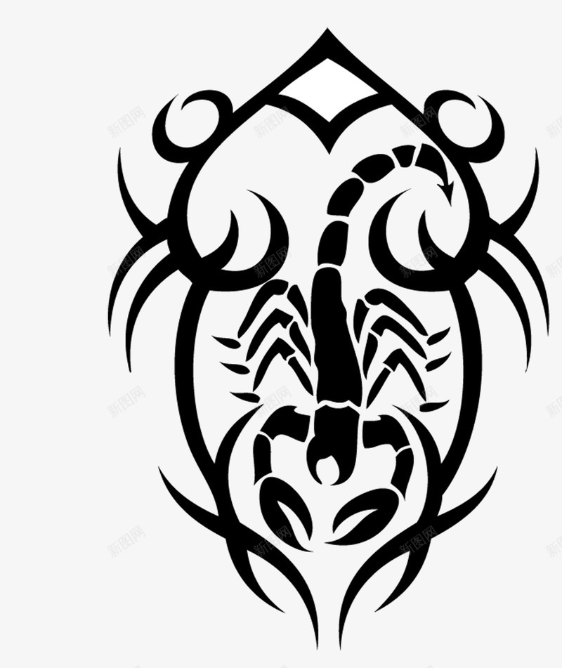 黑色动物纹身图案png免抠素材_新图网 https://ixintu.com 个性 创意 动物 图案 张扬 纹身 黑色