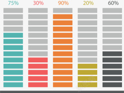 彩色能量柱占比图矢量图素材