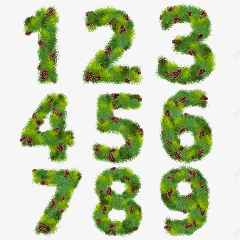 创意数字png免抠素材_新图网 https://ixintu.com 个性数字 创意 创意数字 数字 数字效果 数字标签 文字 植物数字 阿拉伯数字