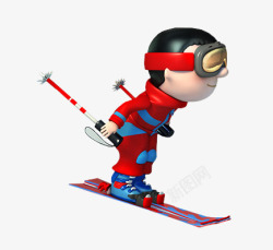 滑雪的小人素材