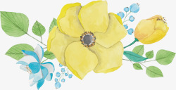 手绘卡通水彩花卉矢量图素材