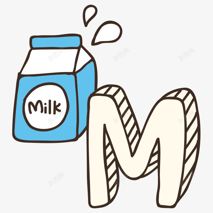 黑色线条牛奶英文字母png免抠素材_新图网 https://ixintu.com M 大写字母 牛奶 线条 联想记忆 英文字母 黑色