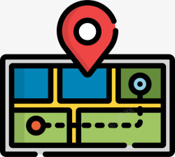 GPS定位系统地图路线导航图标高清图片