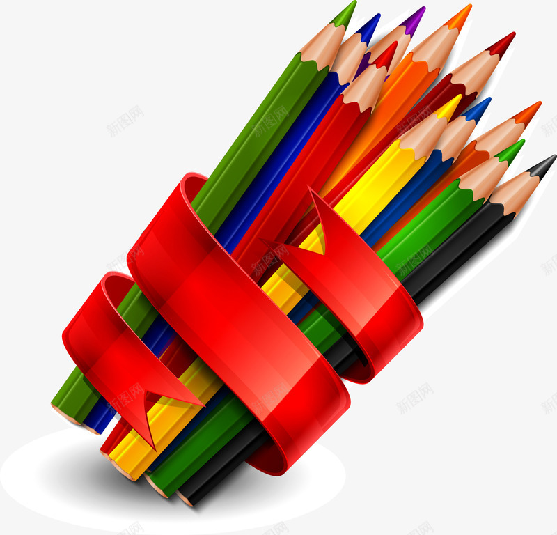 多彩铅笔png免抠素材_新图网 https://ixintu.com 多彩 彩笔 文具 画笔 笔 铅笔