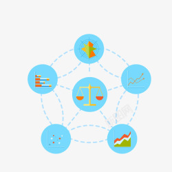 圆环链接扁平化数据信息ppt元素高清图片