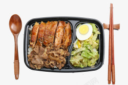黑色餐盒卤肉饭高清图片