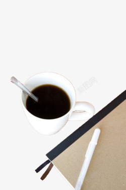 实物咖啡和书素材