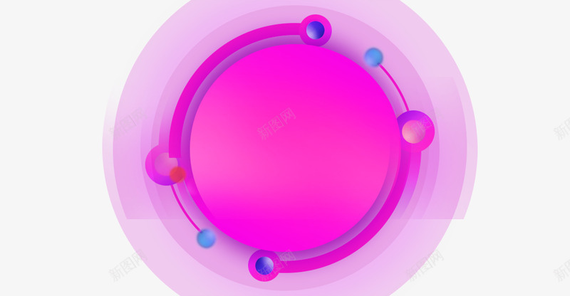 圆形海报元素psd免抠素材_新图网 https://ixintu.com 不规则 圆球 枚红色 紫色