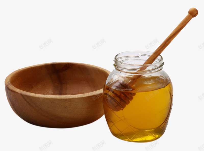 玻璃罐蜂蜜png免抠素材_新图网 https://ixintu.com 木碗 玻璃罐 蜂蜜 蜂蜜棒