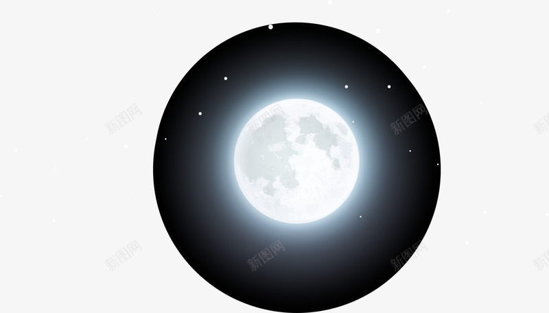 蓝色清新月亮png免抠素材_新图网 https://ixintu.com 免抠PNG 星空 月亮 清新 美丽 蓝色 装饰图案