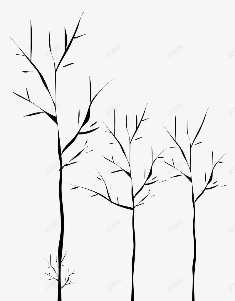 枯树png免抠素材_新图网 https://ixintu.com 冬天 枯树 树枝 植物