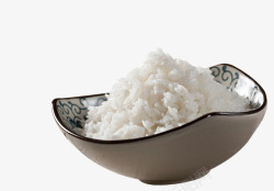 黑色瓷碗里的白米饭素材