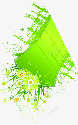 绿色菊花卡通背景夏天素材