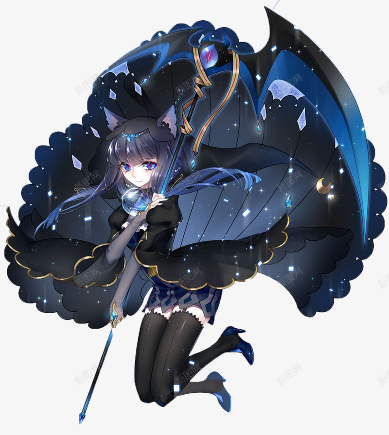 可爱魔女png免抠素材_新图网 https://ixintu.com 可爱 漂亮 魔女 黑色