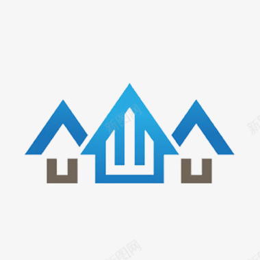 卡通房屋的个性logo图标图标