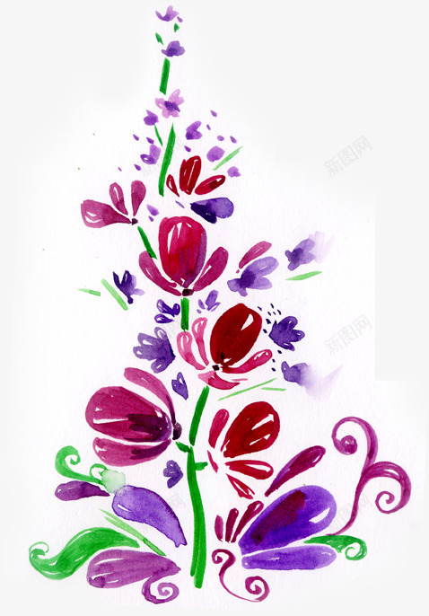 手绘水彩花卉个性壁纸png免抠素材_新图网 https://ixintu.com 个性 壁纸 水彩 花卉