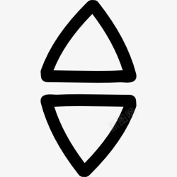 两个三角形上下箭头手绘三角形情侣轮廓图标高清图片