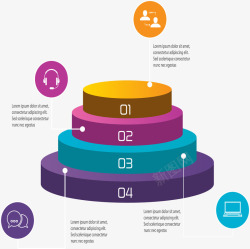 堆叠圆柱体信息图表矢量图素材