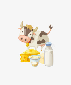 奶牛图案奶牛和牛奶矢量图高清图片
