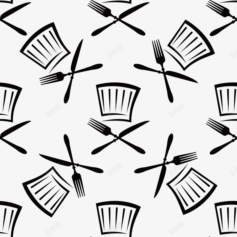 创意黑白餐具背景png免抠素材_新图网 https://ixintu.com 创意 卡通 彩色的 手绘图 漫画 简单 背景 餐具
