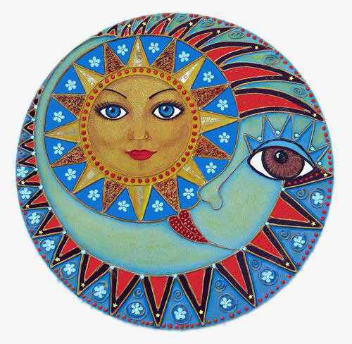 太阳月亮圆形标志psd免抠素材_新图网 https://ixintu.com 创意设计 太阳 月亮 装饰图案