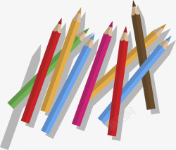 一堆铅笔学习用品多彩铅笔高清图片