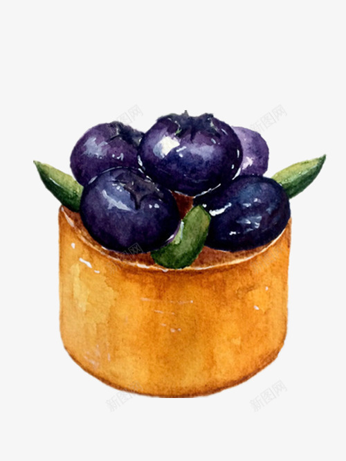 手绘蓝莓蛋糕png免抠素材_新图网 https://ixintu.com 好吃的蛋糕 手绘 漂亮的蛋糕 蓝莓蛋糕